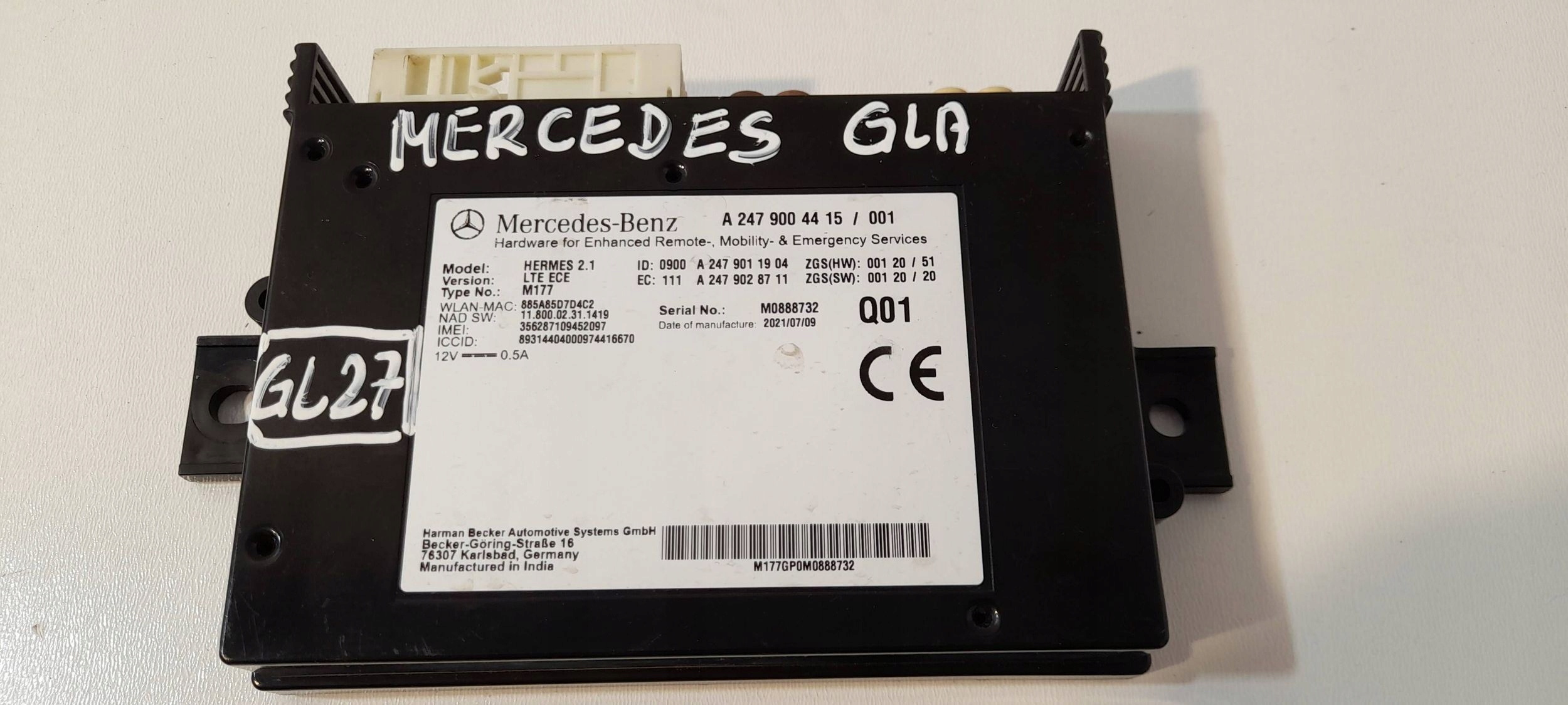 Mercedes-Benz GLA H247 control unit telematic A2479004415 (GL27)