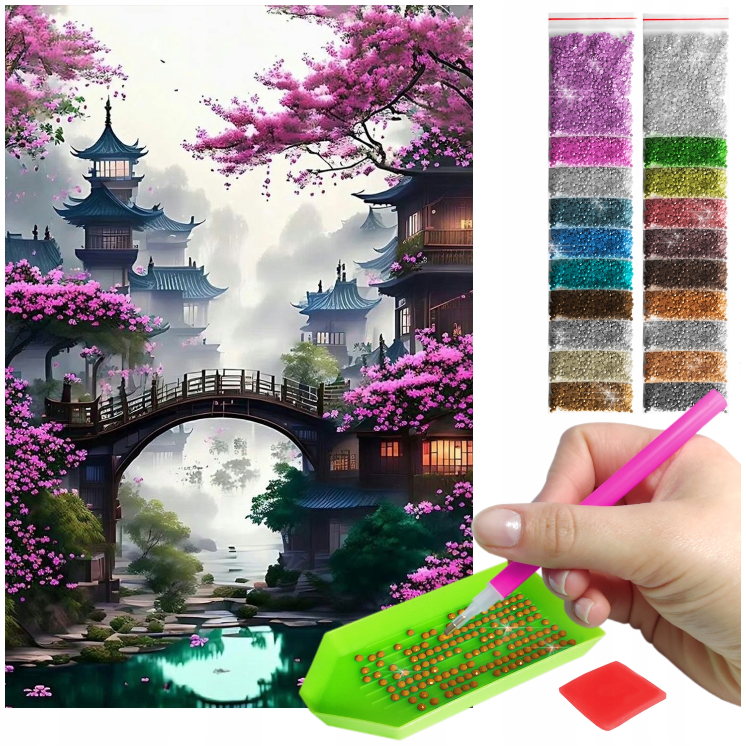 Výšivka Diamond Painting mozaika krajina sada příslušenství