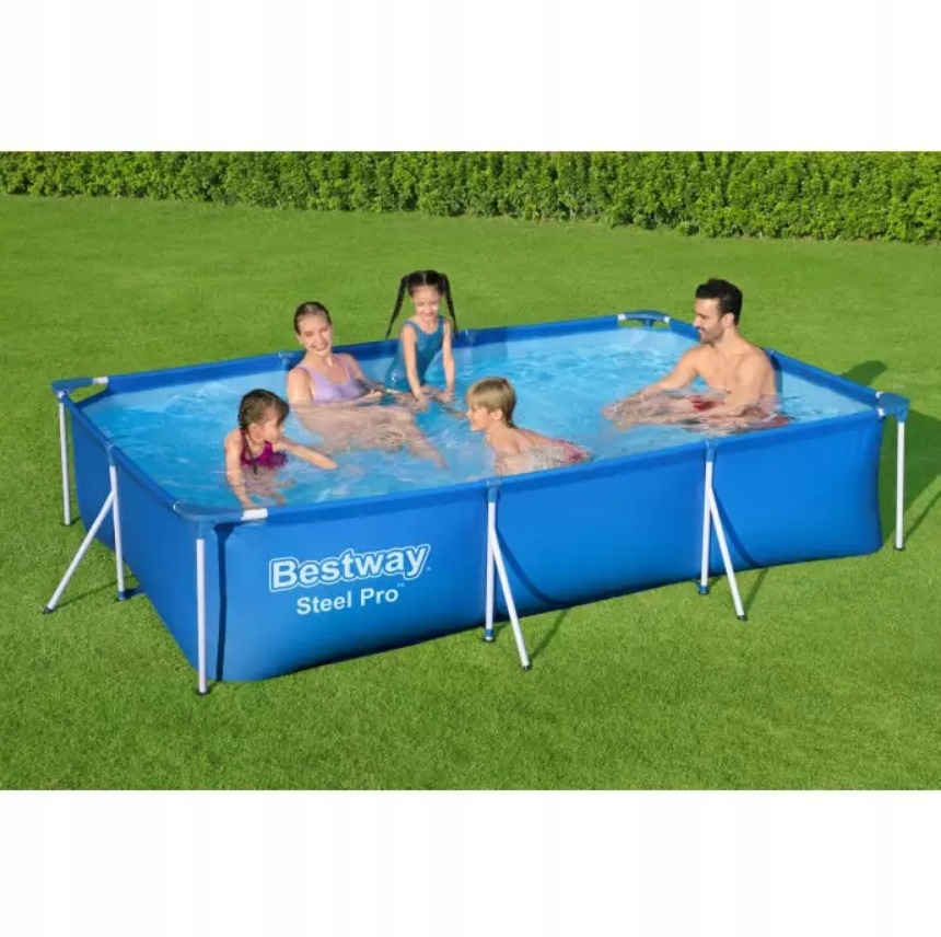 Прямокутний каркасний садовий басейн 300x201x66 см Bestway 56411 Висота 66 см