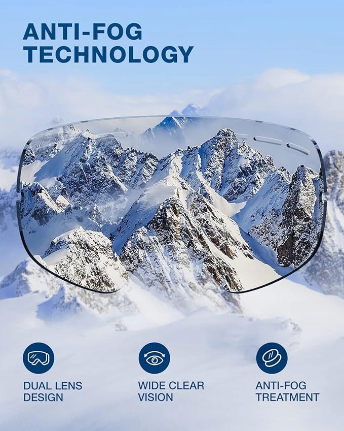 ELAX Gogle Narciarskie Snowbordowe Z POWŁOKĄ LUSTRZANĄ Glymnis + ETUI Model STRATA 2 SOLAR ECLIPSE