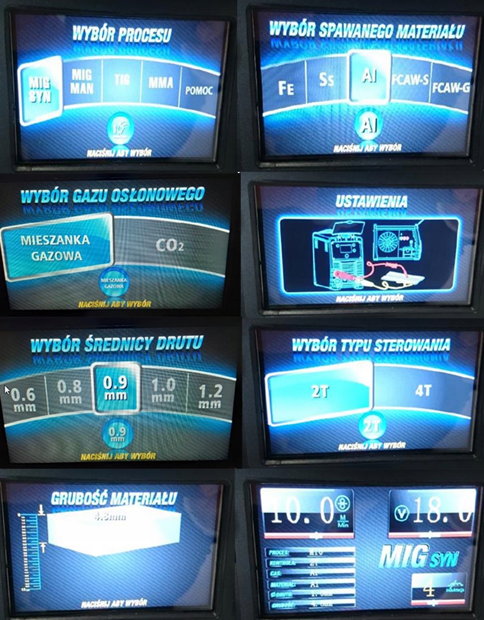 SPAWARKA INWERTEROWA WELDMAN POWER MIG 280 LCD MMA TIG ALU SYN 4R 4X4 400V Model Weldman POWER MIG 280