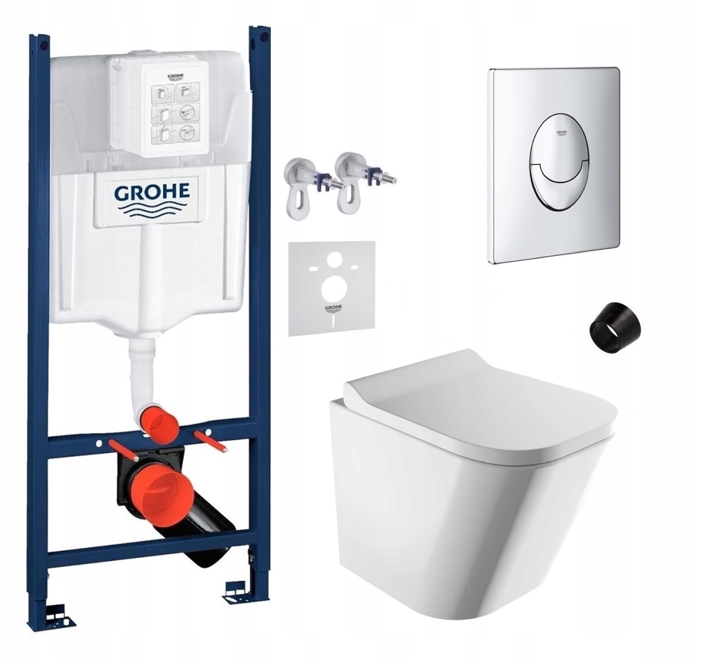 Podomietkový Wc set Grohe s miskou Omnires a tlačidlom Chróm Fresh