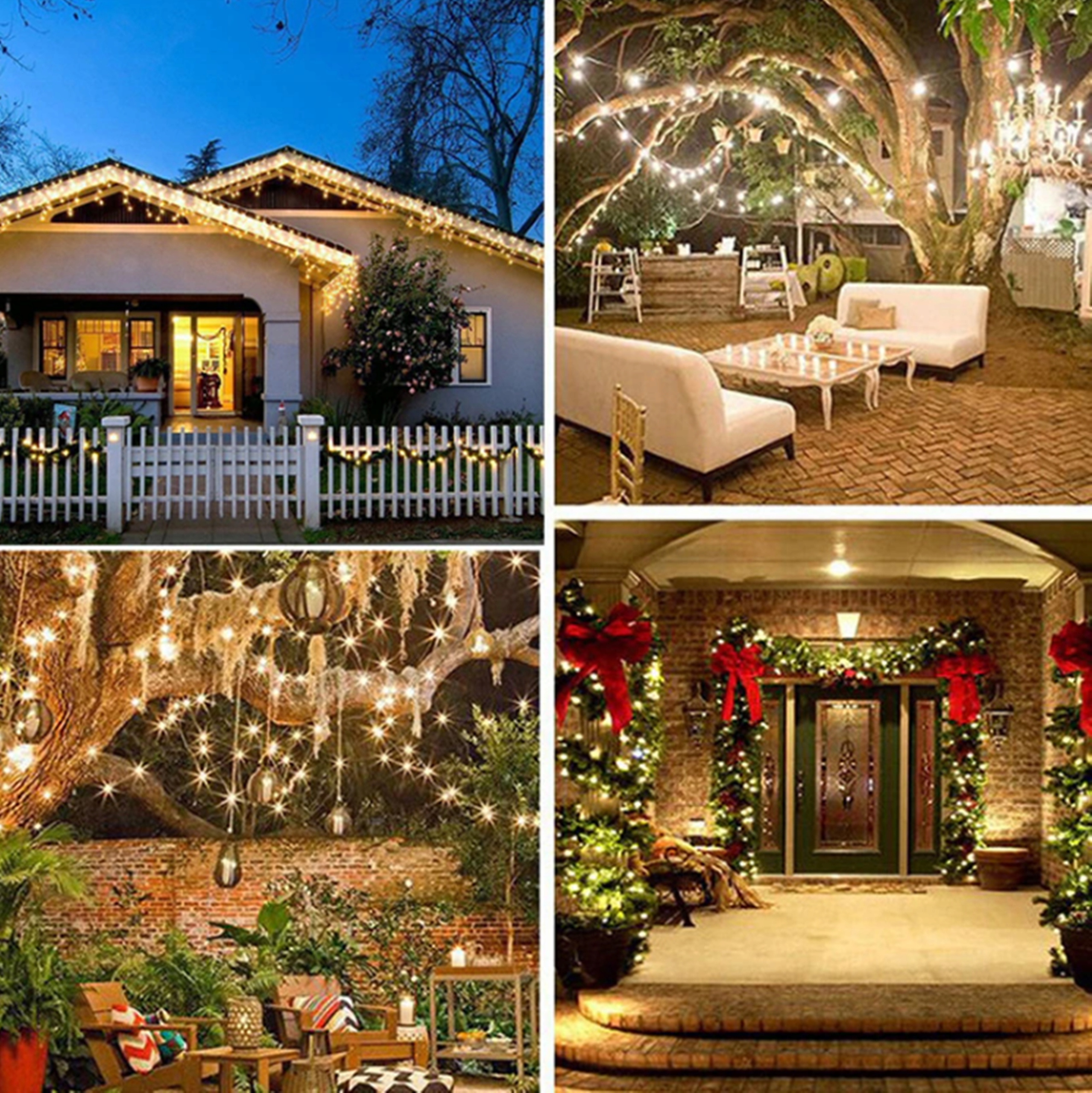 GIRLANDA SOLARNA DRUCIK LAMPKI OGRODOWE OZDOBNE NA CHOINKĘ 100 LED SOLARNE Kolor przezroczysty