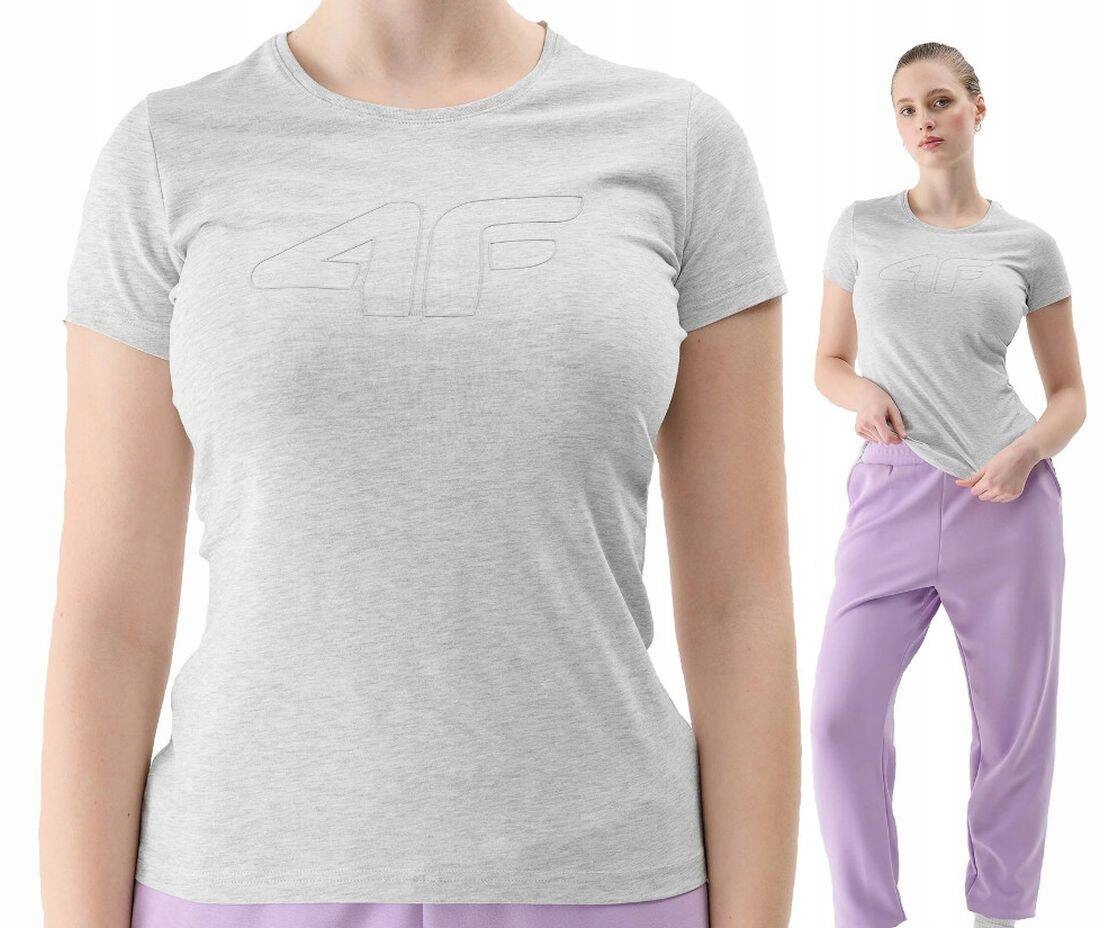 Damska koszulka bawełniania 4F F1163 slim fit T-shirt sportowy R. XL