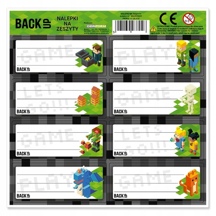 Tornister szkolny Starpak Minecraft Pixel Game dla chłopca+gratis Liczba kieszeni 1