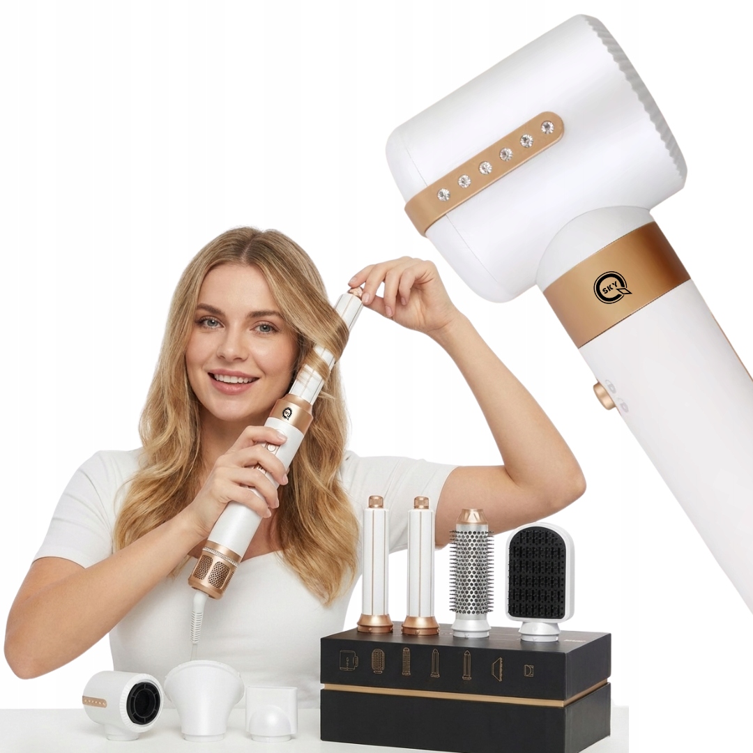 Multifunkční Vysoušeč Vlasů 7V1 Ionizace Regulace 1400 W