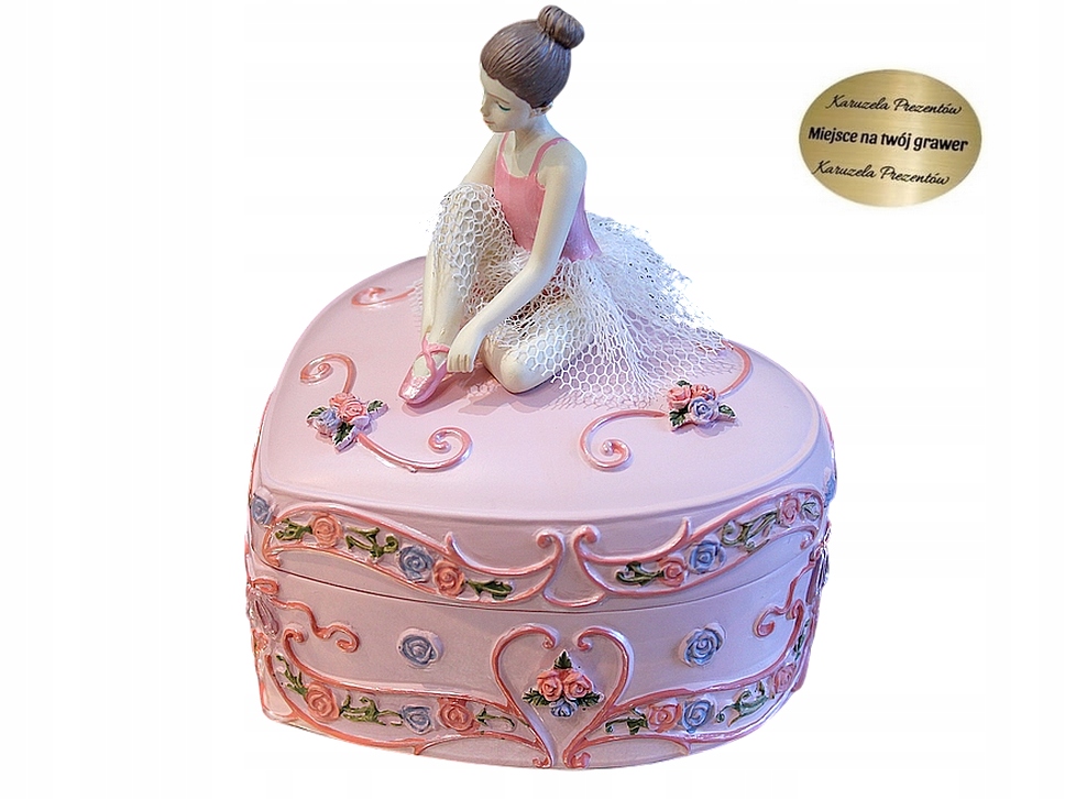 Krabička Srdce Hrací Skříňka S Baletkou Pastelová Roztomilý Dárek Dívky