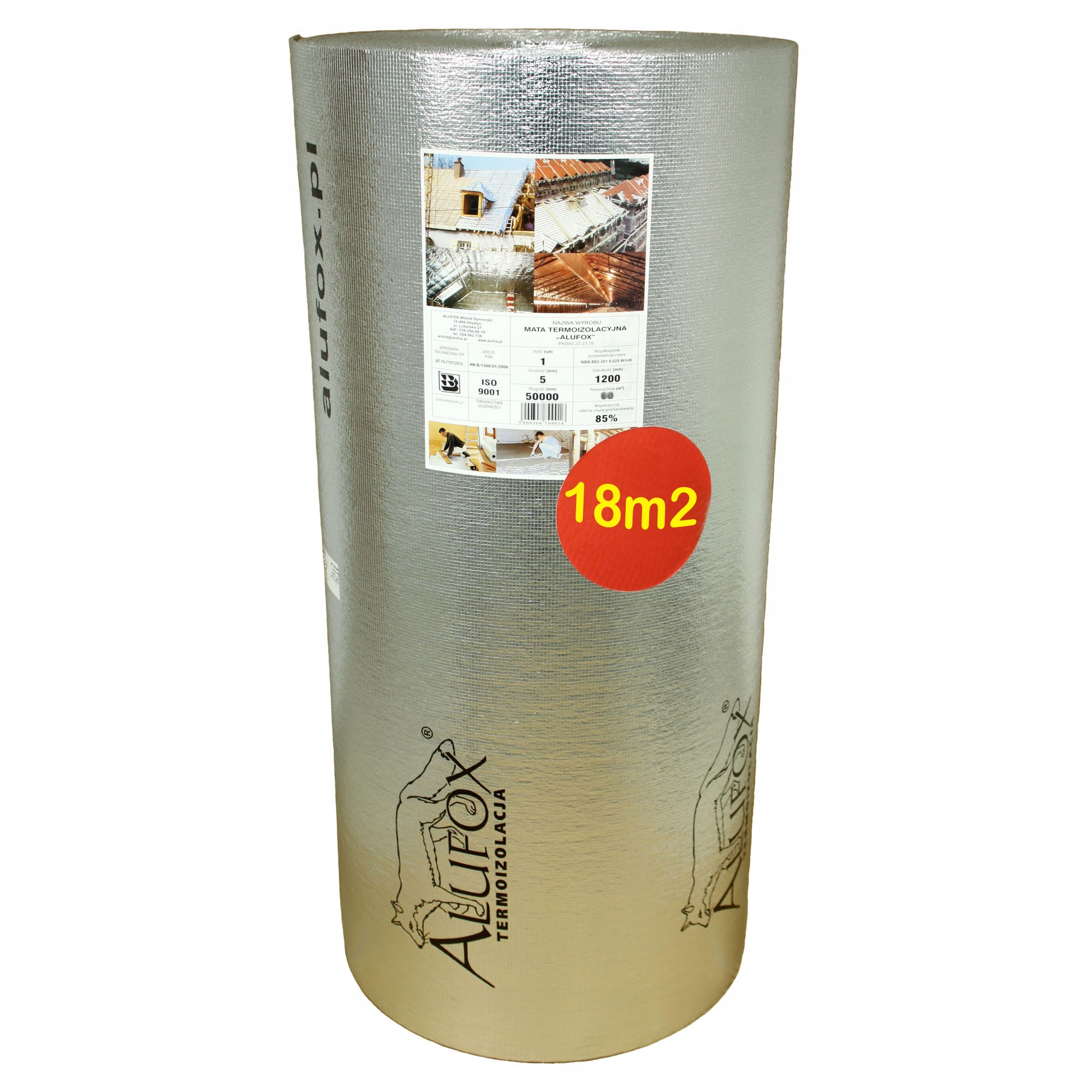 

Alufox Mata Termoizolacyjna Alu+pianka+alu 18 m2