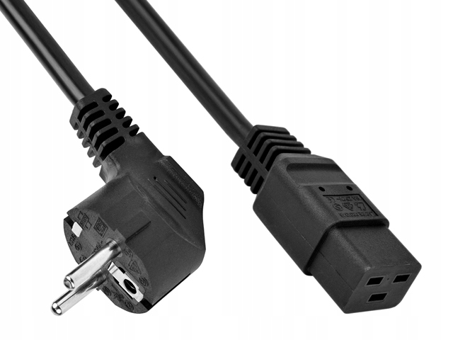 

Kabel zasilający 230V SCHUKO-C19 Cu 3x1.5mm² 1.8m