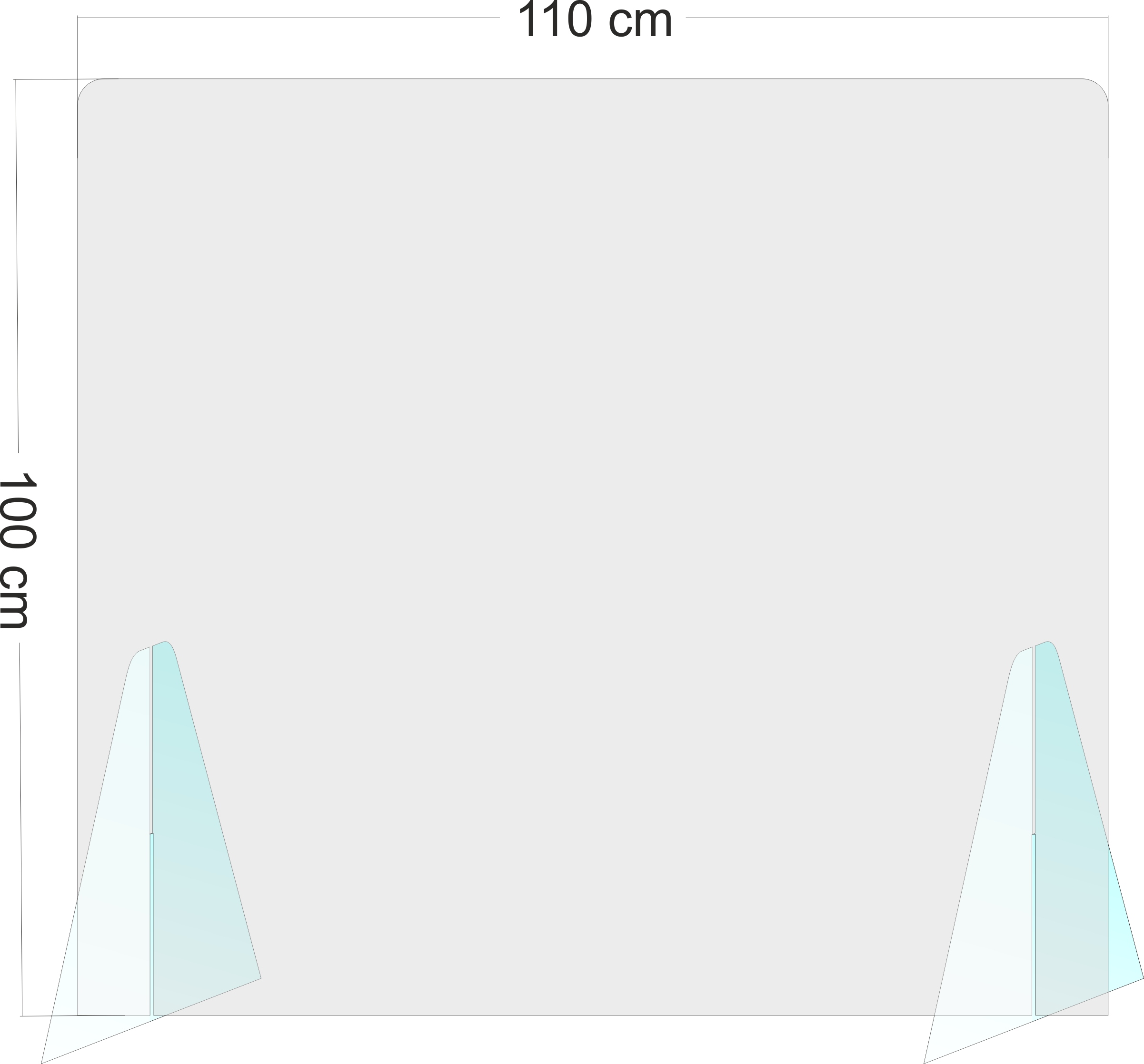 Pleksa na ladę osłona 120x100 3mm pleksi stojąca Kod producenta 01