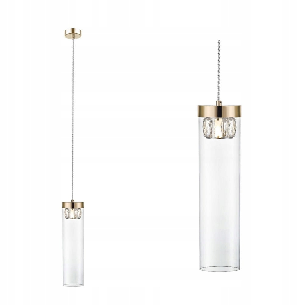 Závěsná skleněná lampa tuba do obývacího pokoje Gem s závitem G9 nad stůl Zuma Line