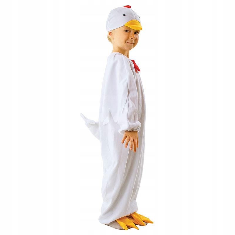 STRÓJ KURKA BIAŁA 110/116 PTAK KOKOSZKA KOMBINEZON