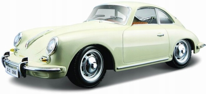 Porsche 356B kupé 1:24 slonová kost Bburago 22079
