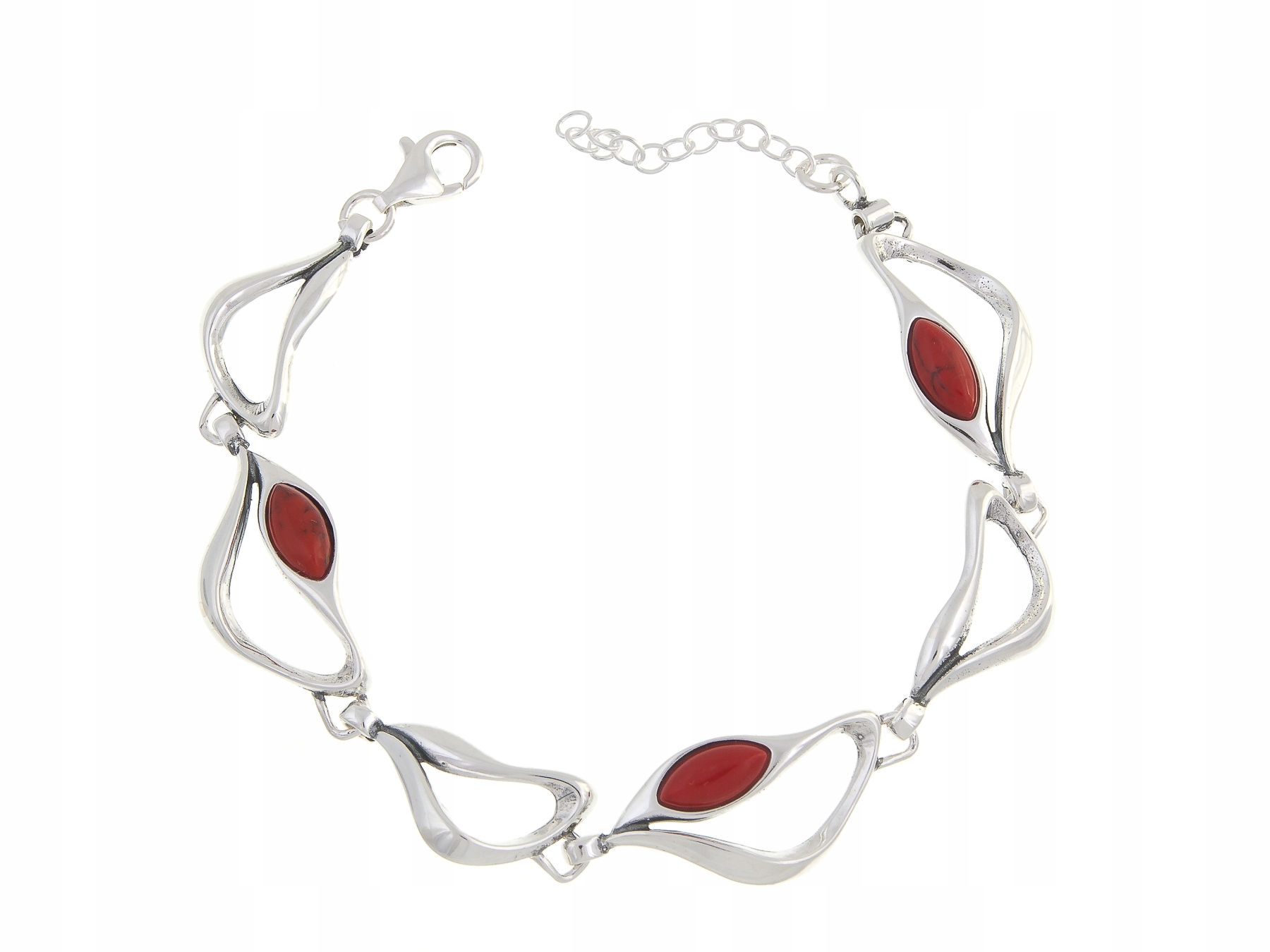 Krásný Stříbrný Korálový Náramek!!