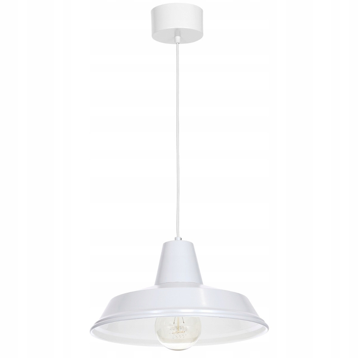 Závěsná lampa loft industriální bílá kulatá 36 cm do kuchyně Luminex