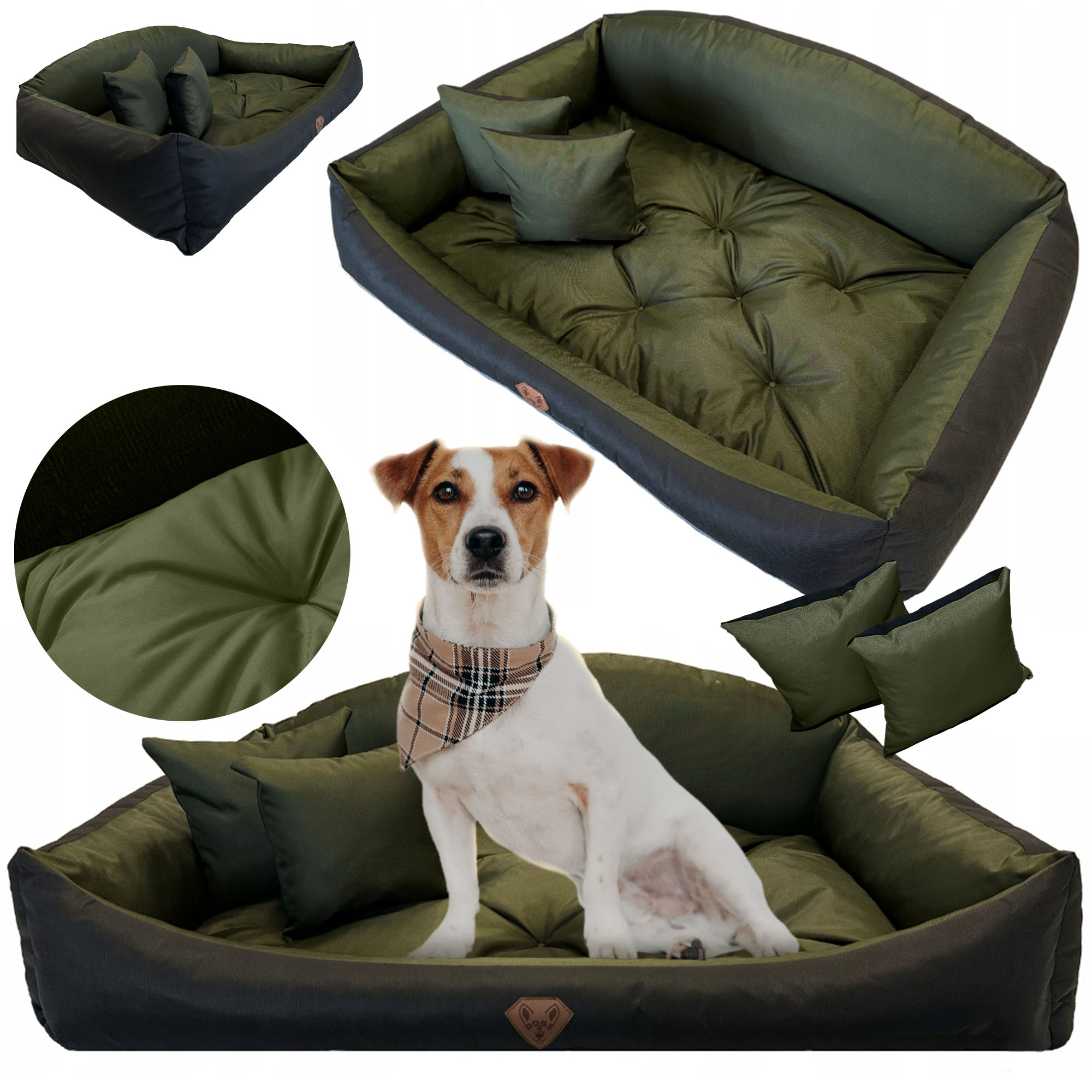 Levně Pelíšek Pro Psa Pohovka Potah Mušle 130 X 105 CM Voděodolné Polštáře