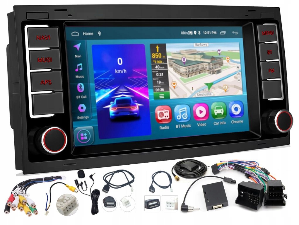 Gps Rádio Android Vw Multivan T5 Touareg 2/64GB Carplay Wifi Usb