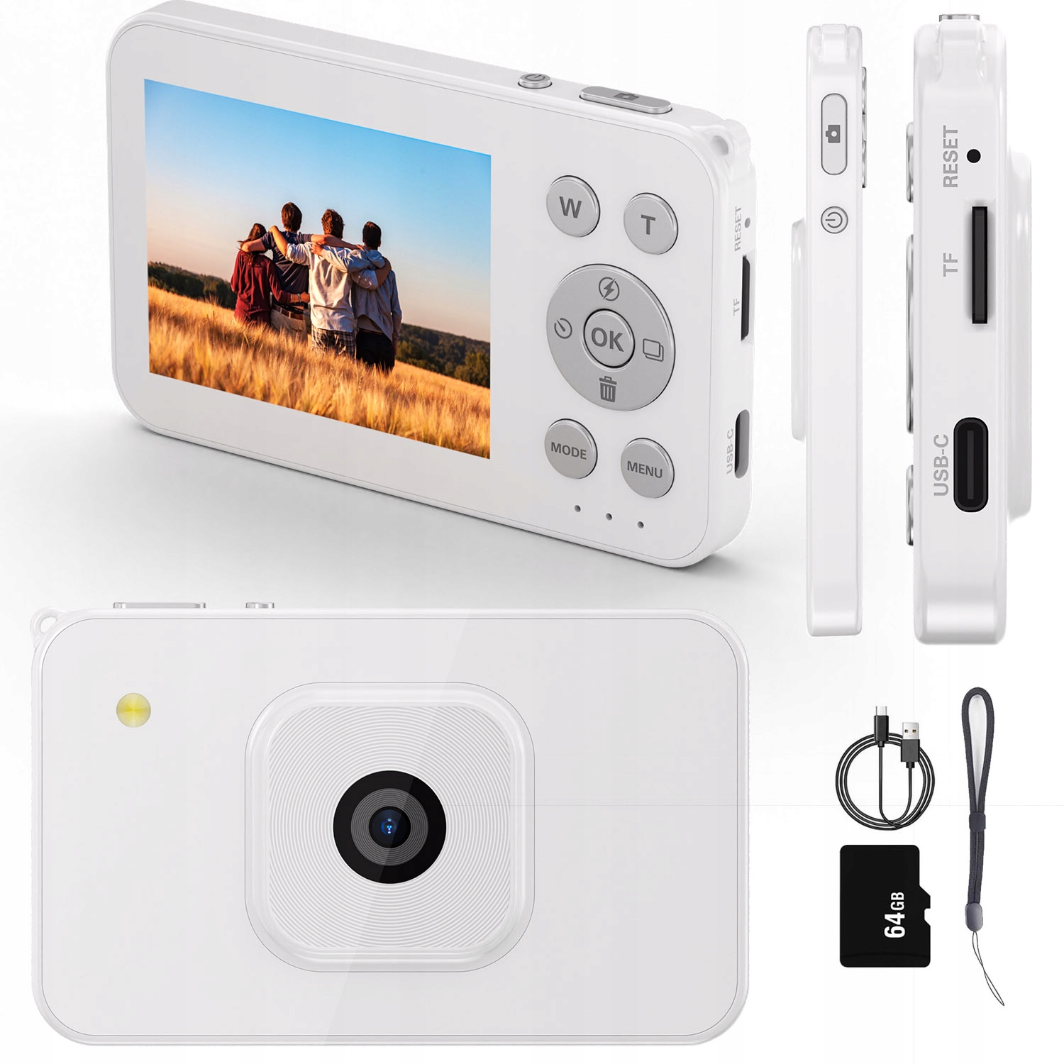 Digitální Fotoaparát 4K 48MP Uhd S Digitálním Zoomem 16X Bílý