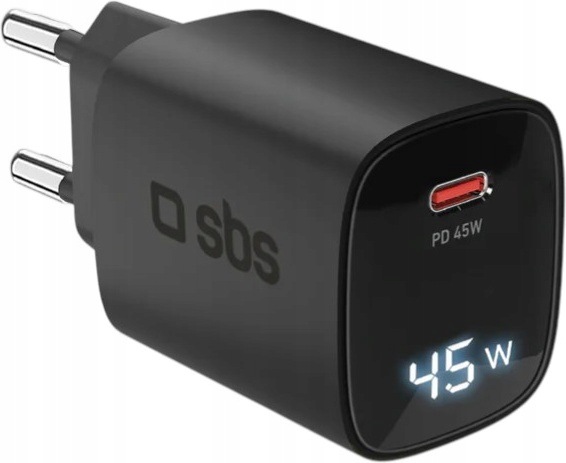 SBS LCD GaN PD45W USB-C Niebieski