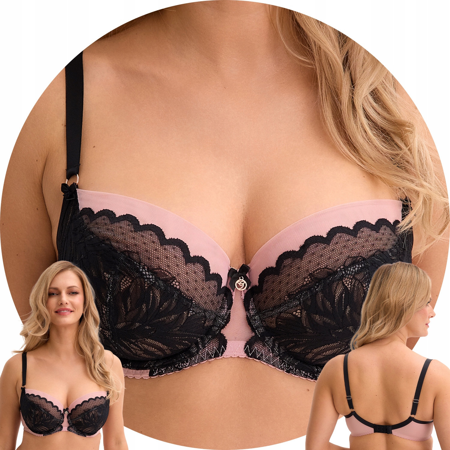 Gaia 1309 Elara Podprsenka měkká černo-růžová 95E