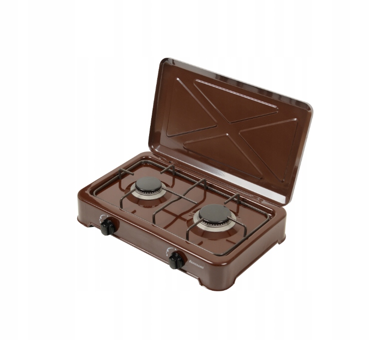 2-plotýnkový nastavitelný plynový sporák Ravanson K-02BR (hnědý)