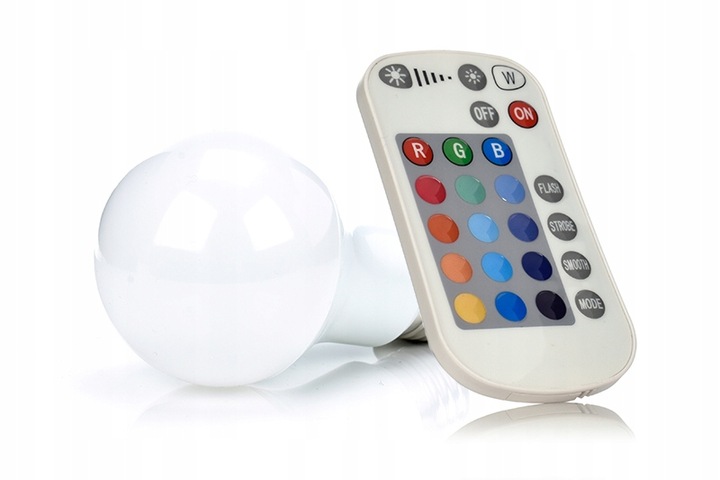 NASTROJOWA ŻARÓWKA E27 LED RGB ZMIENIAJĄCA KOLORY DO SYPIALNI Marka Forever Light