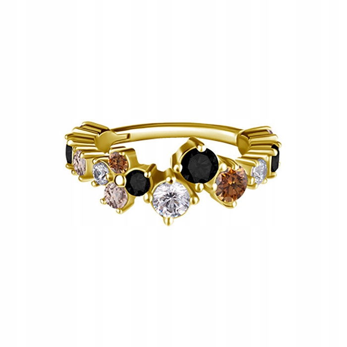 Náušnice kolečko clicker s barevnými zirkony zlatá 1,2/8