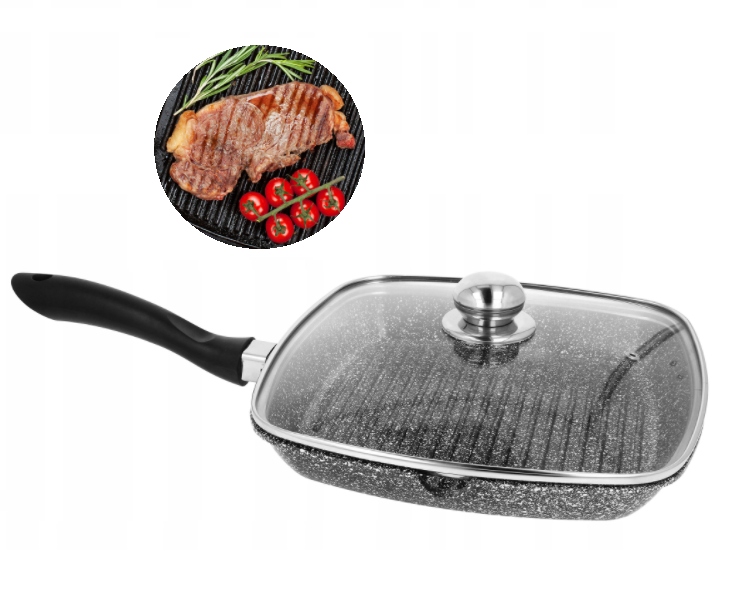 

Patelnia Grillowa Z Pokrywką Indukcja 24 CM 1,6L