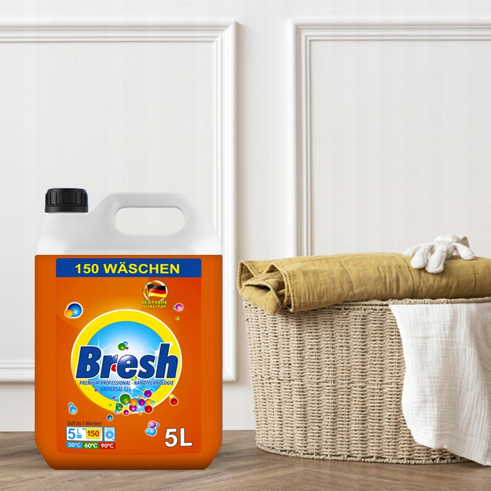 BRESH UNIWERSALNY PŁYN ŻEL DO PRANIA 5L + PŁYN DO PŁUKANIA 5L 350 PRAŃ PLUS EAN (GTIN) 5906306226685