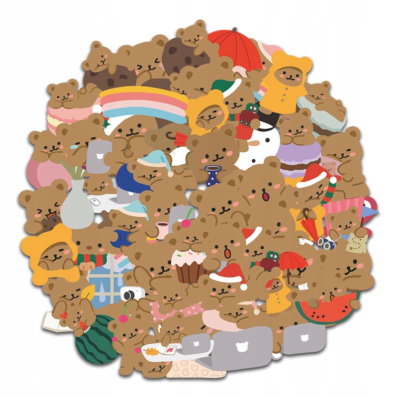 

Zestaw Naklejki Stickers Bomb MIX Misie 60 szt