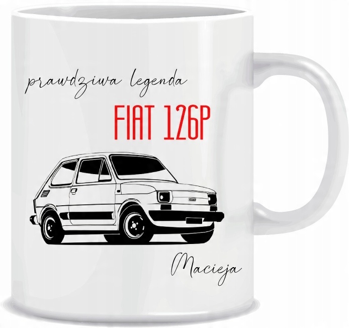 

Kubek Maluch Fiat 126p z Imieniem 330ml + kartonik
