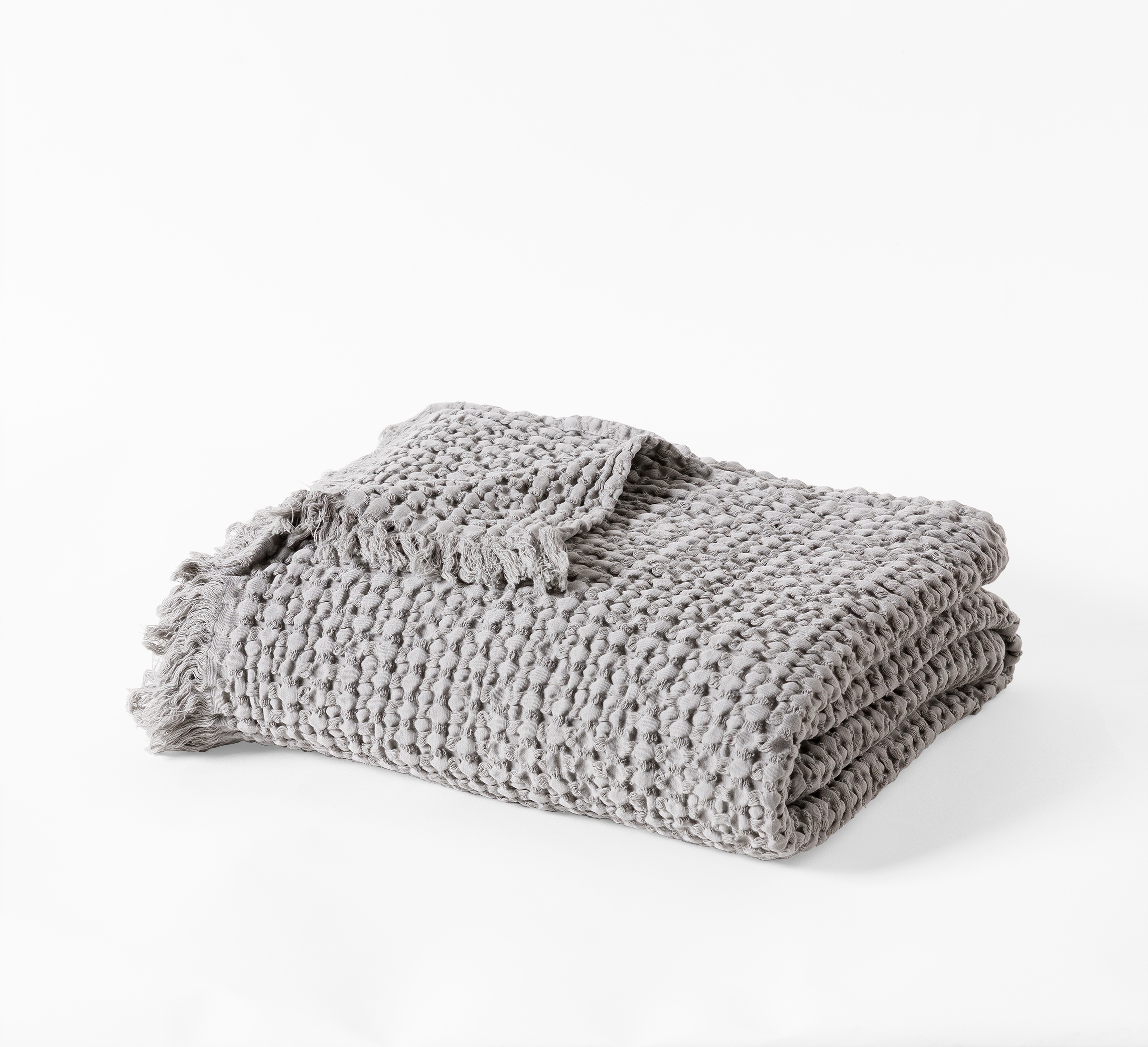 Bavlněný přehoz s třásněmi 125x200 VitalHome Šedý M34303