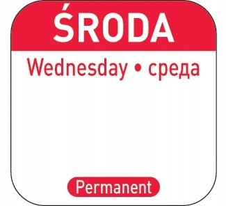 

1000x Naklejki wielorazowe Środa Hendi 850091