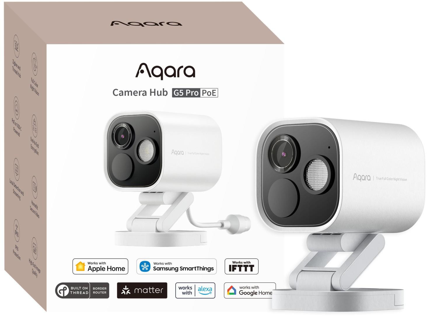 Aqara Camera Hub G5 Pro Poe Biela Ip Kamera 1520P, Zigbee, CH-C03D