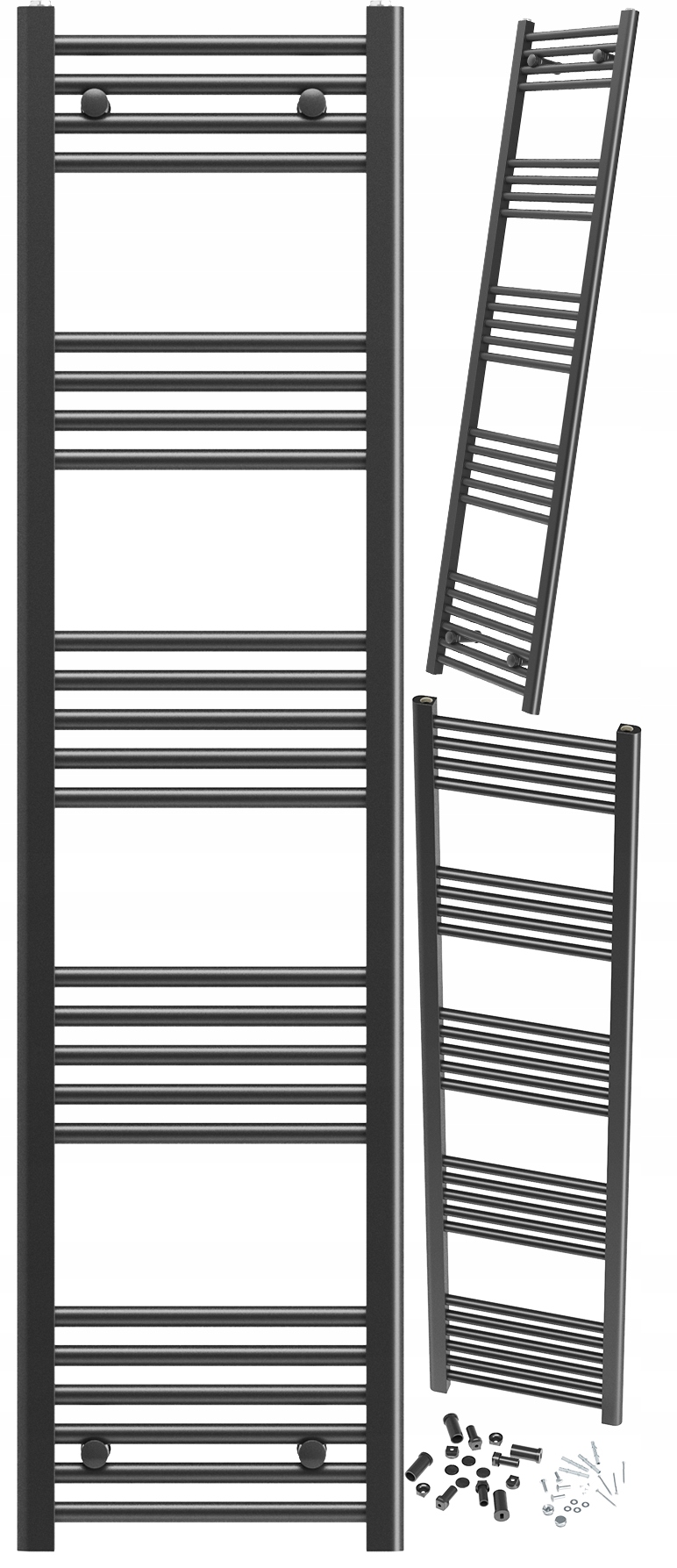 Kúpeľňový Ohrievač Čierny Rebrík 60x140 cm Moderný Kalorifer Breno