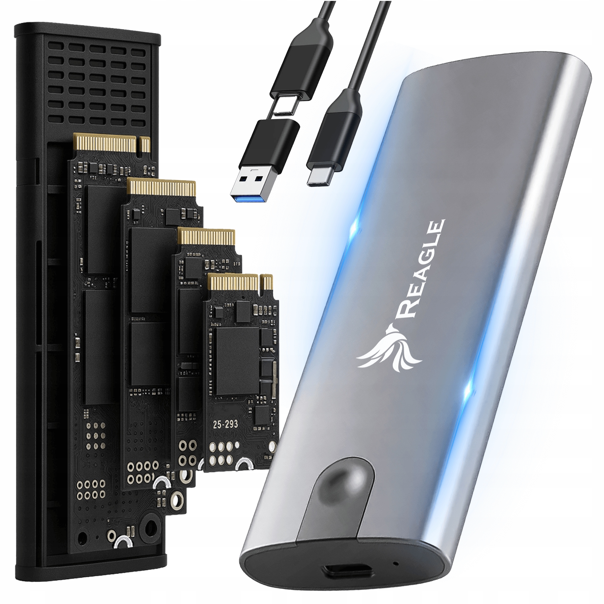Obudowa na dysk Ssd Nvme Sata PCIe M.2 Usb-c 3.1 M2 Adapter Kieszeń