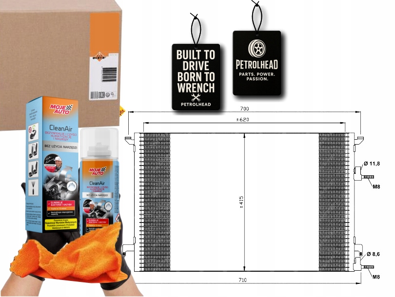 Kondenzátor Klimatizace Saab 9-3 02- Nrf #Petrolhead Pro+ Kit9