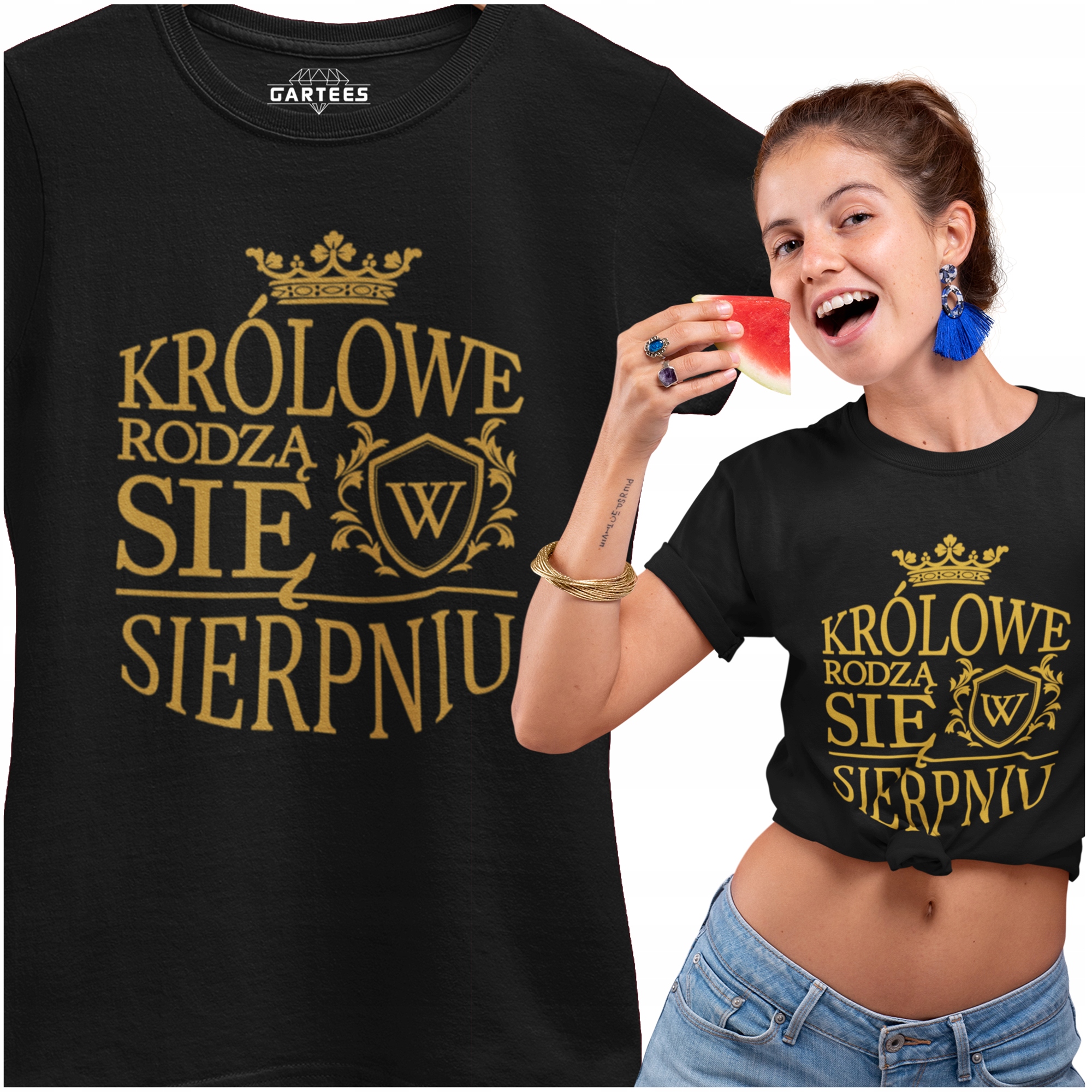 

Koszulka Damska Fun Królowe Rodzą Się W Sierpniu