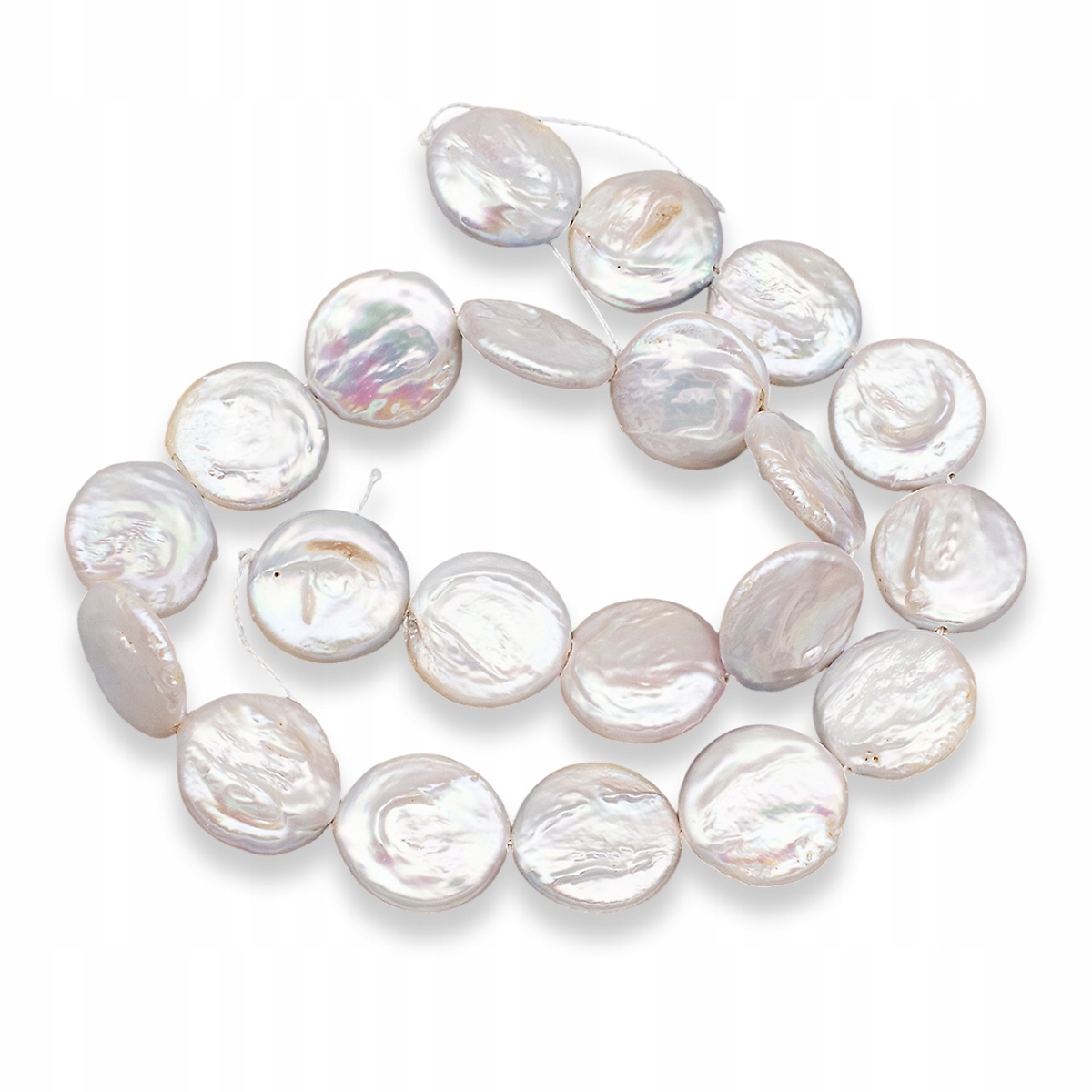 Korálky Perla Přírodní Sladkovodní Keshi Disk 17~19x3~8mm, 20ks/38 Cm