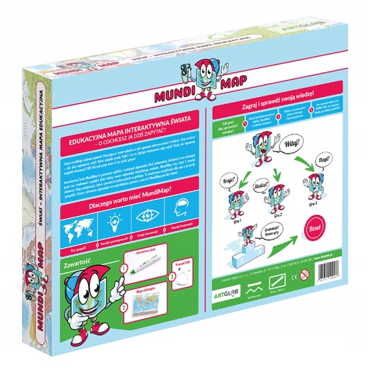 INTERAKTYWNA MAPA ŚWIATA Z PENEM / PIÓREM MUNDIMAP GRY EDUKACJA ARTGLOB Region Świat