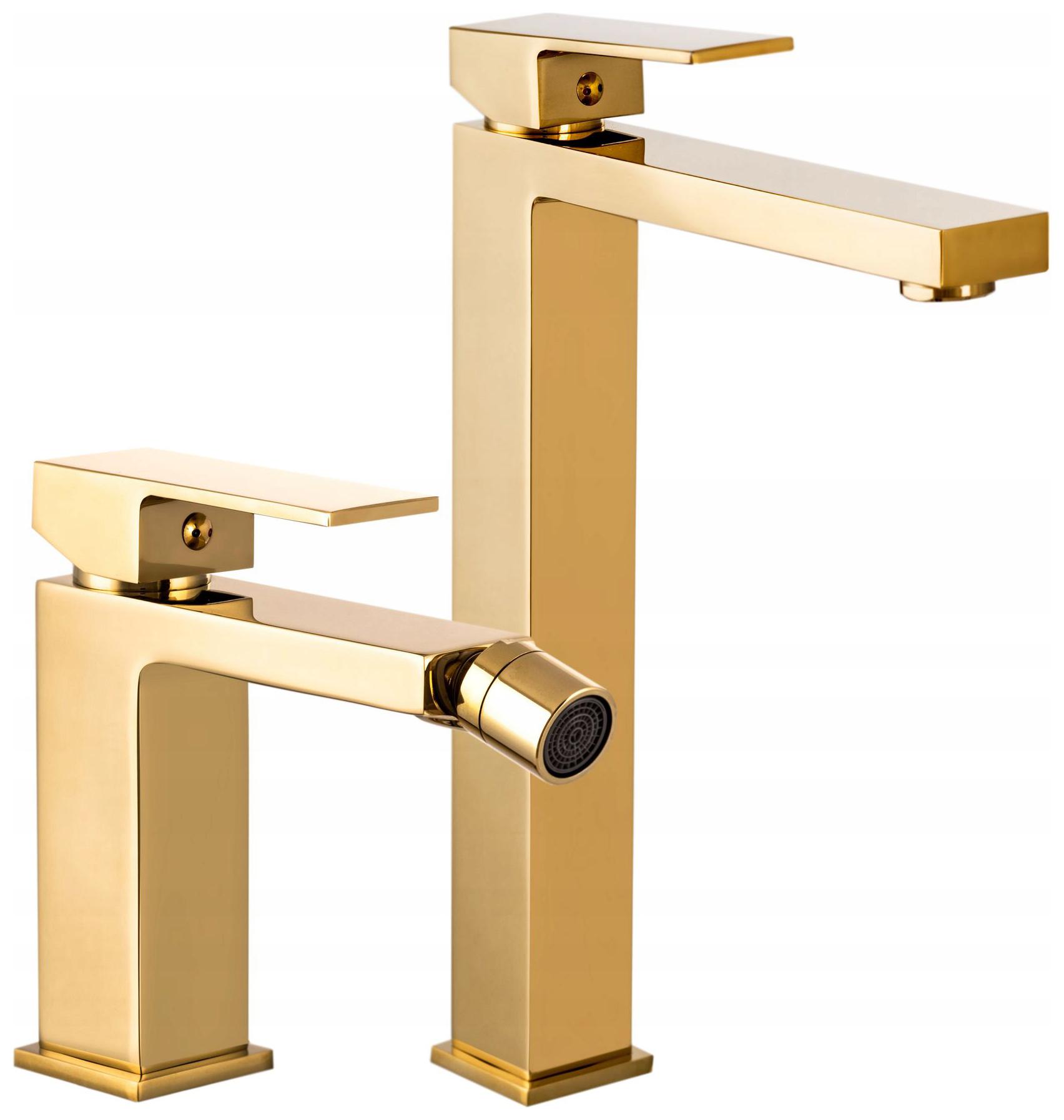 Sada Zlatý Umývadlový Kohútik Vysoký Bidetový Ister