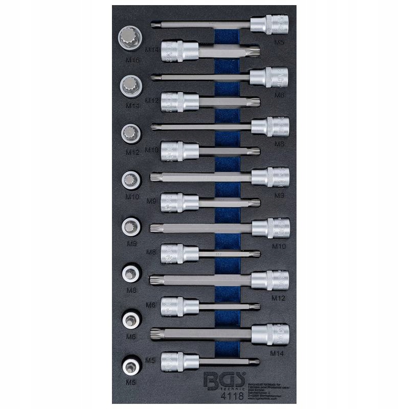 Vložka do zásuvky 1/3 nástavce na bity, polygonální zásuvka pro Xzn 22 ks
