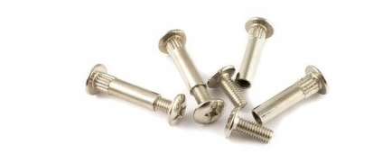 Złącze meblowe śrubowe M4 fi 5 mm. metalowe 100szt