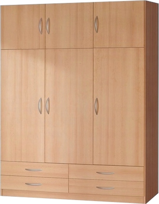 Szafa garderoba z półkami szuflady ESTELLA 135 BUK