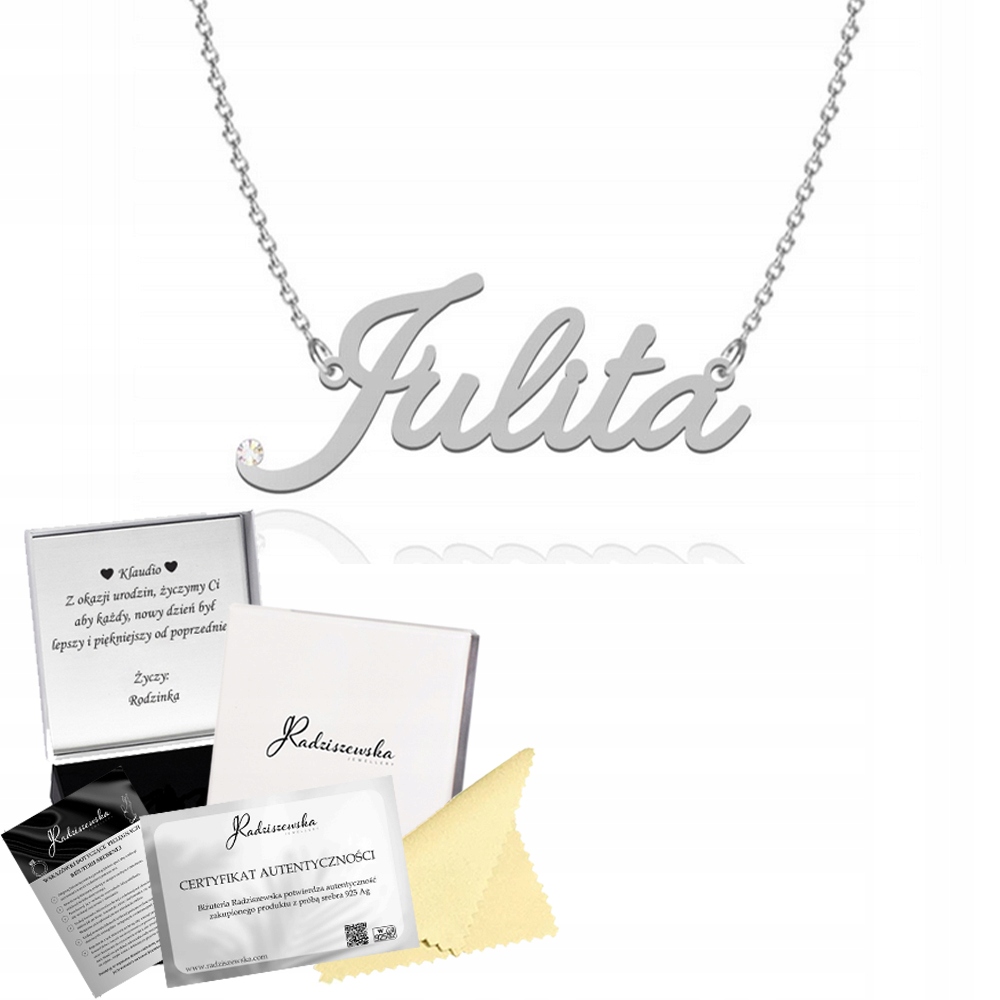 Řetízek Se Jménem Julita Stříbro 925 Dárek Žena Přání Bonus