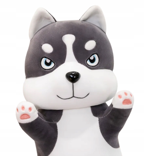 Długa maskotka pies husky RegMag do przytulania 50 cm