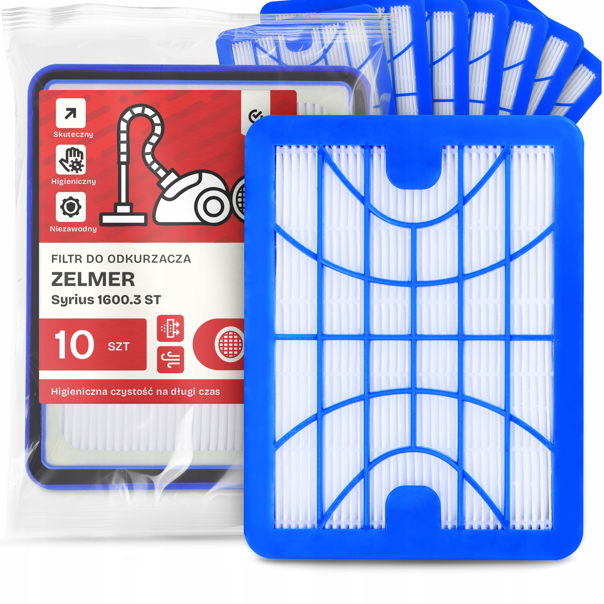 10 x Vzduchový Filtr Pro Vysavač Zelmer Syrius 1600.3 St Hepa Výkonný Em-w