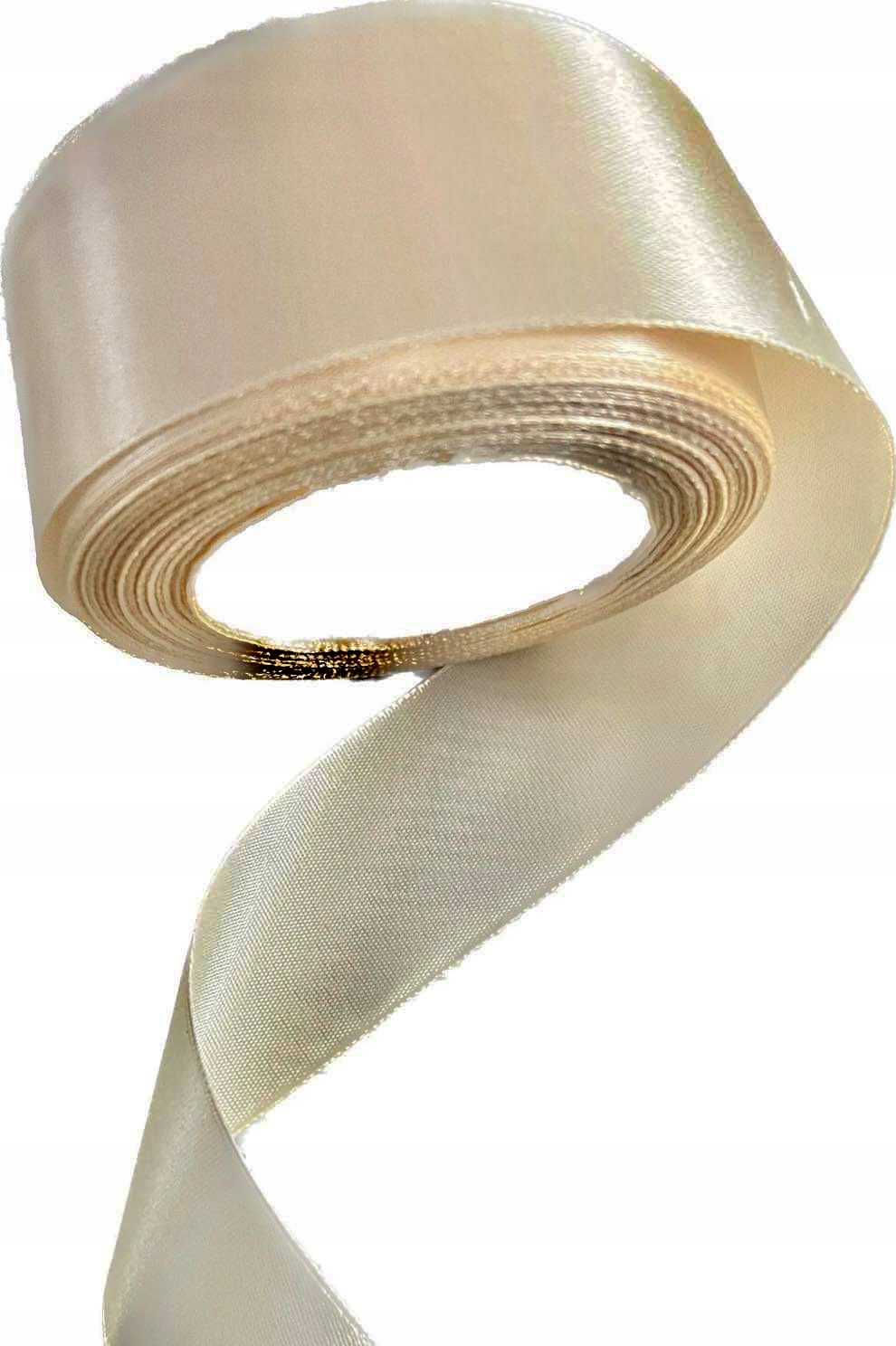 

Taśma Tasiemka Ecru Połysk Pas Wstążka Szer. 4CM