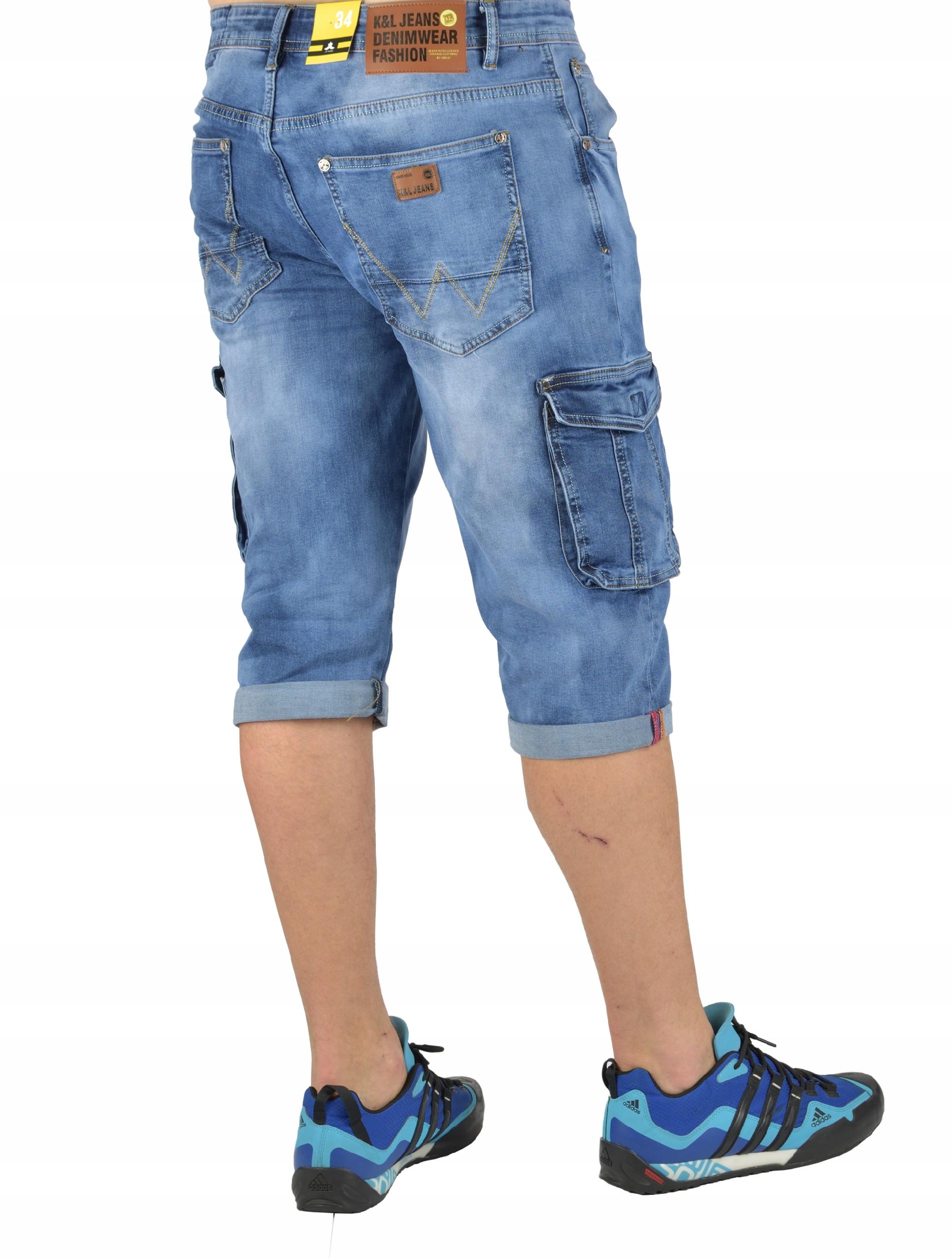 

Krótkie Spodenki Jeansowe Męskie Bojówki W40 Duże