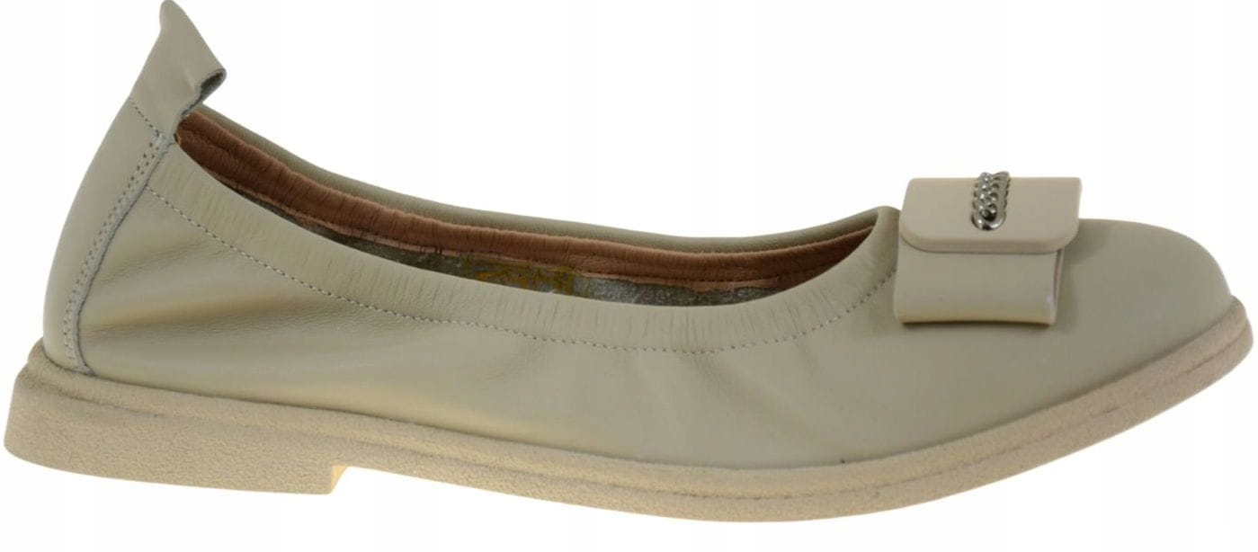 Elegantní Baleríny Z Přírodní Kůže Béžové Karisma W1W1160006B VEL.40